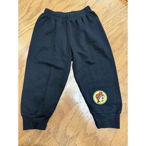 Bucees Buc-ees Pants Size 2T Toddler Beaver Logo Black Sweatpants Joggers EUC